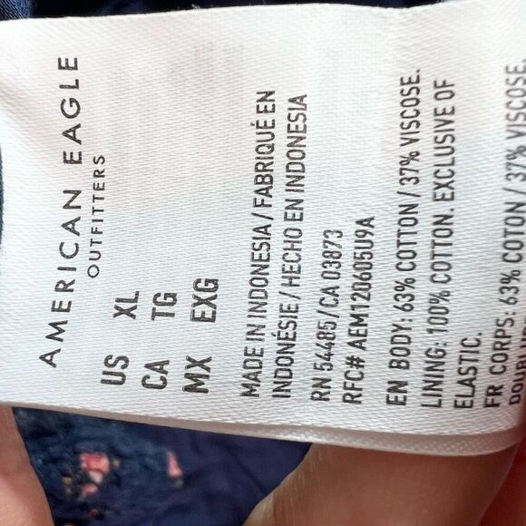 American Eagle Skirt Womens XL Blue Floral Print Tiered Mini Skirt NWT Boho - Picture 5 of 9